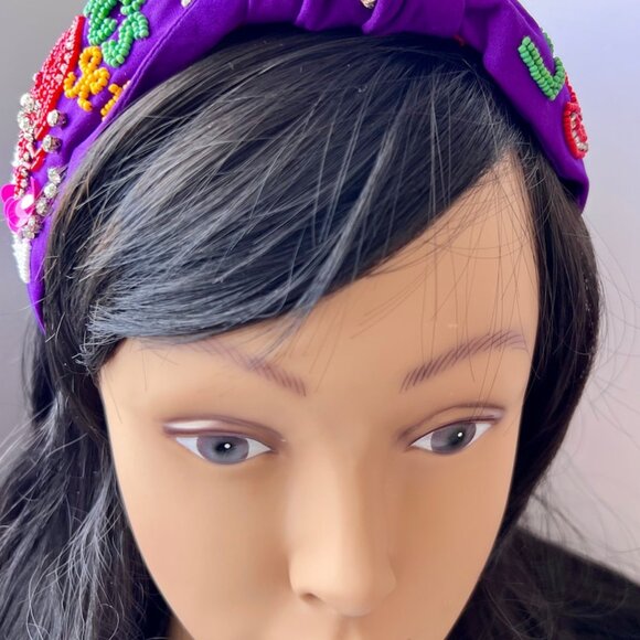 Let’s Go Cray Beaded Knotted Headband Carnival NOLA Vibes - Picture 7 of 7